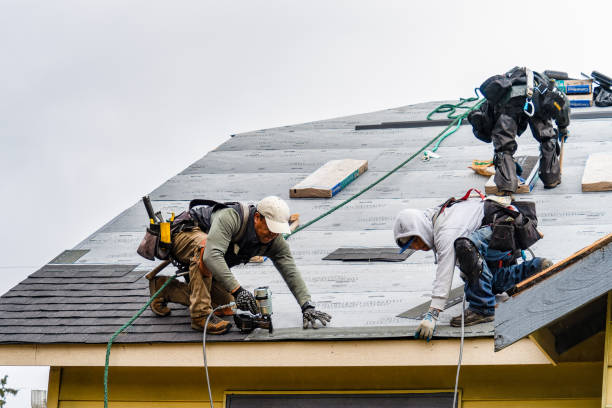 Professional Gutter Installation technician working in Port Washington, OH